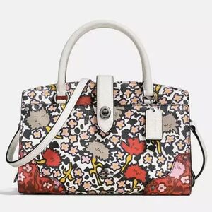 Coach Mercer Satchel 24 in Multi Floral Printed Leather NWT